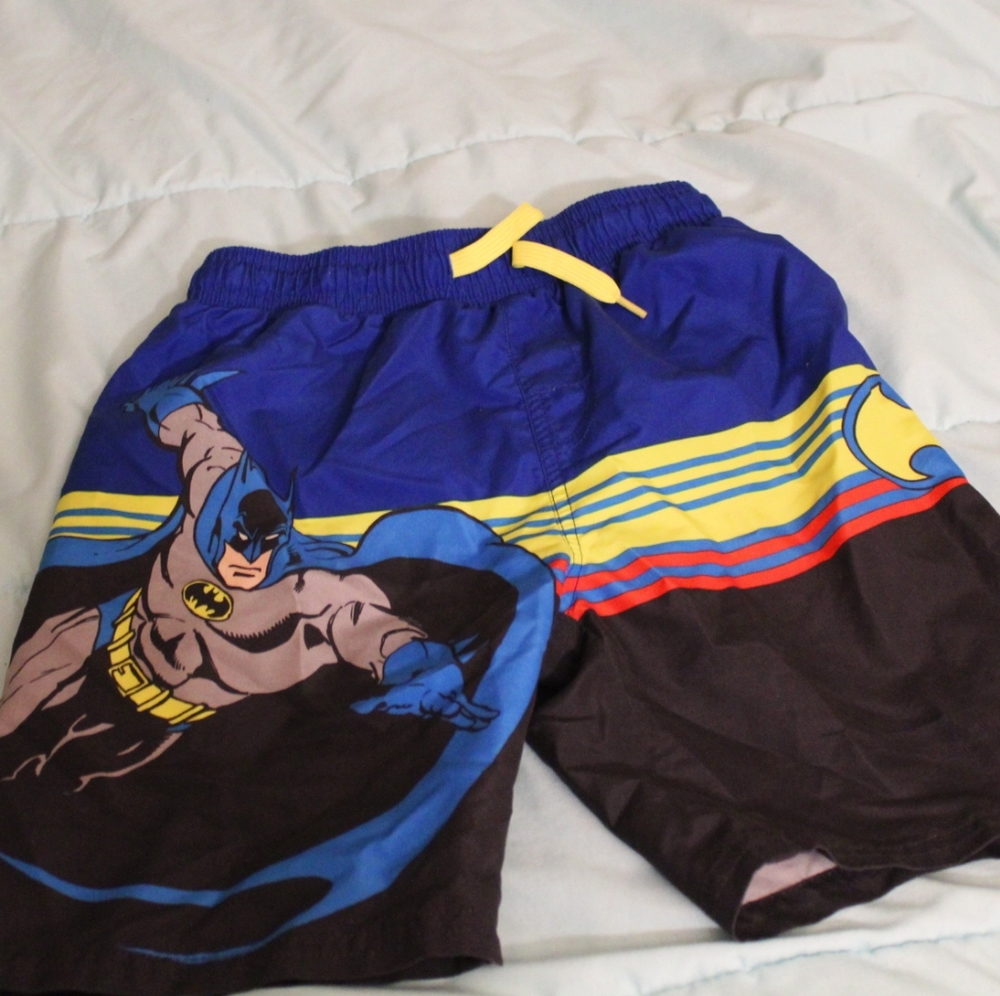 Batman netted swim trunk 7 boys UPF +50 UV Protection